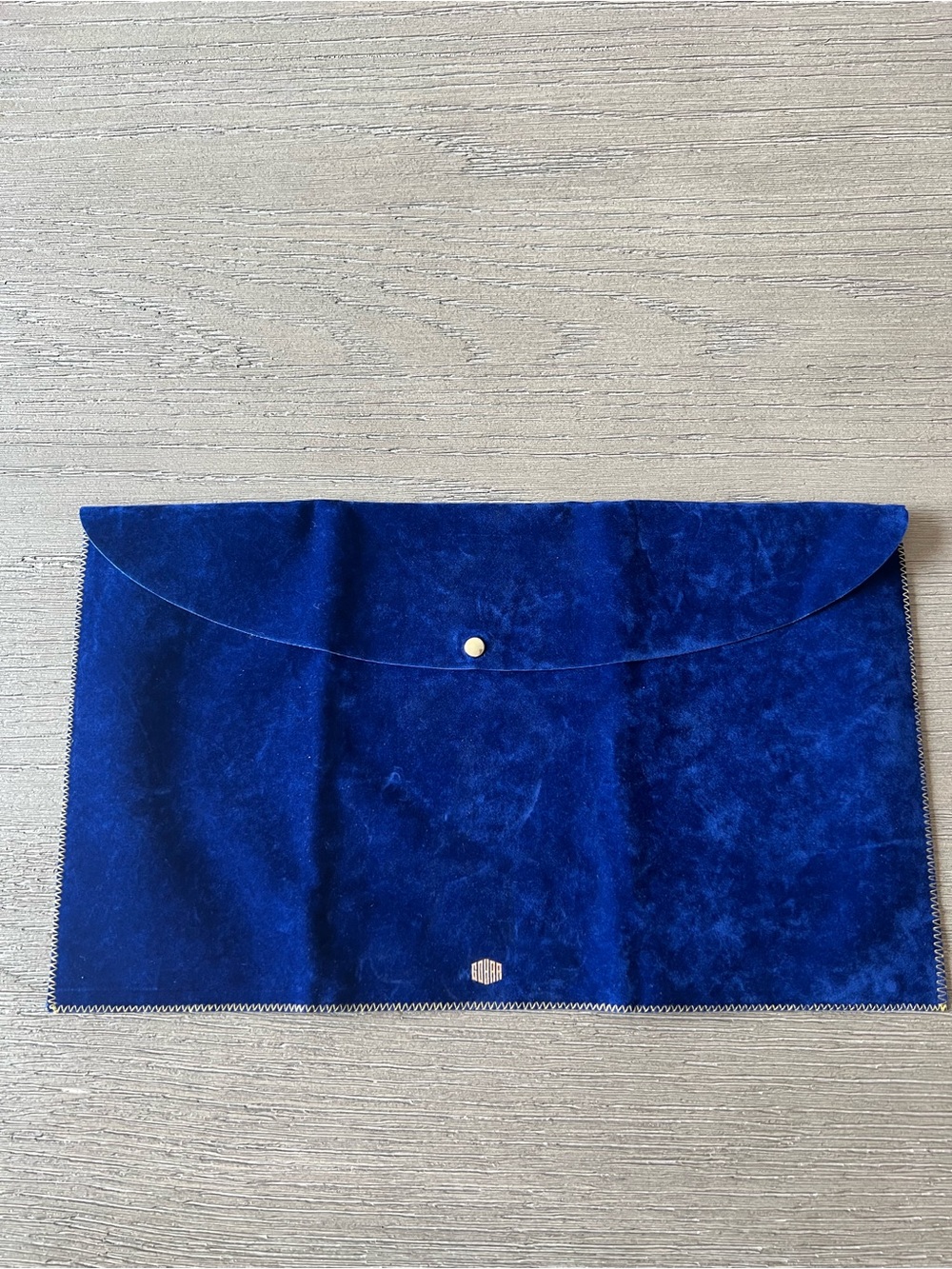 Gohar World Large Blue Velvet Pouch